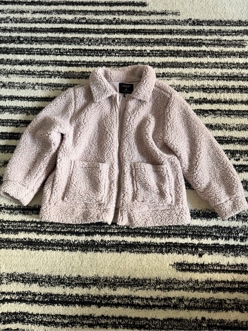 Ashley by 26 International Plush Sherpa Jacket - Pinkish Mauve XL